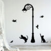 naklejka lampa latarnia koty ptaki