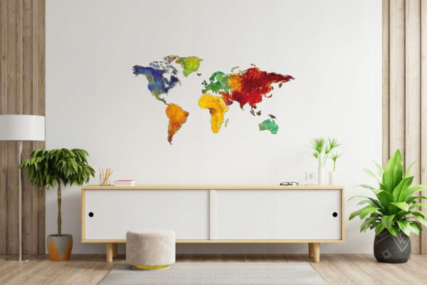 geografia mapa świata naklejka na ścianę