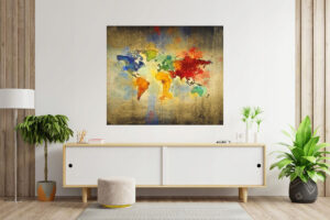 kolorowa mapa świata geografia naklejka
