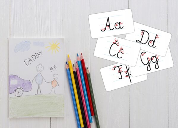karty edukacyjne dla dzieci litery nauka pisania