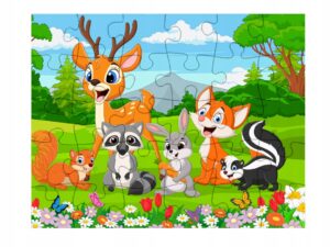 puzzle zwierzęta leśne dla dzieci kolorowe